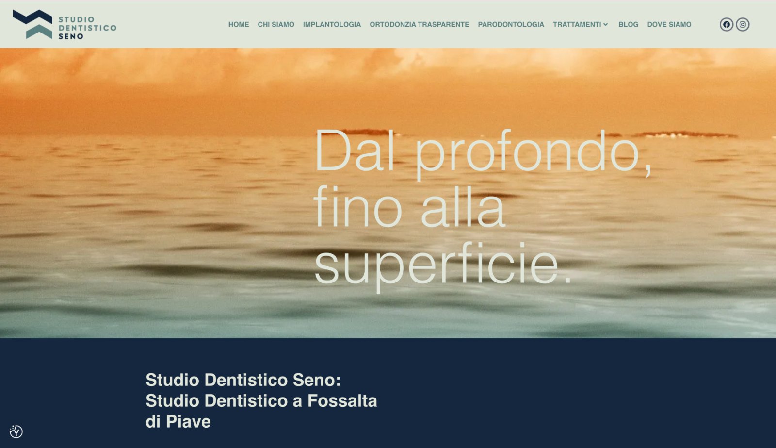 Il sito precedente dello Studio Dentistico Seno, realizzato da fornitori esterni